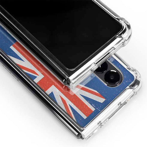 New Zealand Flag Distressed Galaxy Z Fold4 5G Clear Case